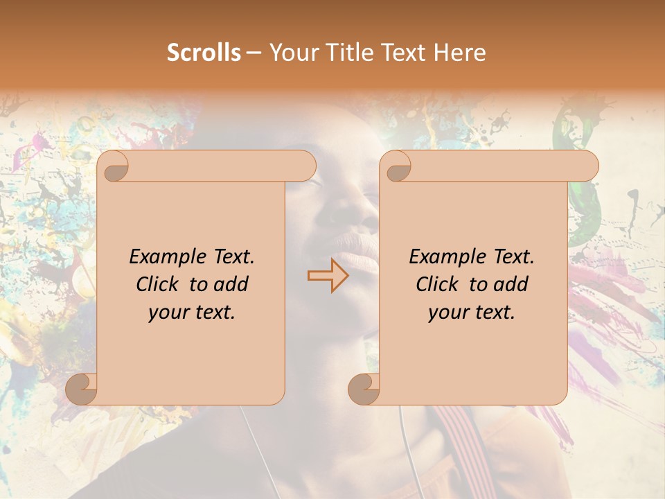 Energy Girl Headphones PowerPoint Template