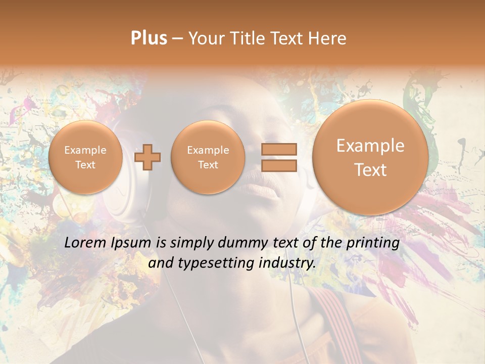 Energy Girl Headphones PowerPoint Template