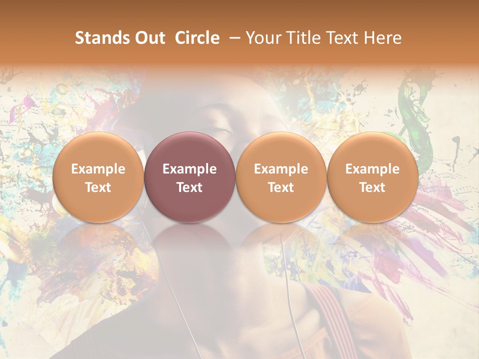 Energy Girl Headphones PowerPoint Template