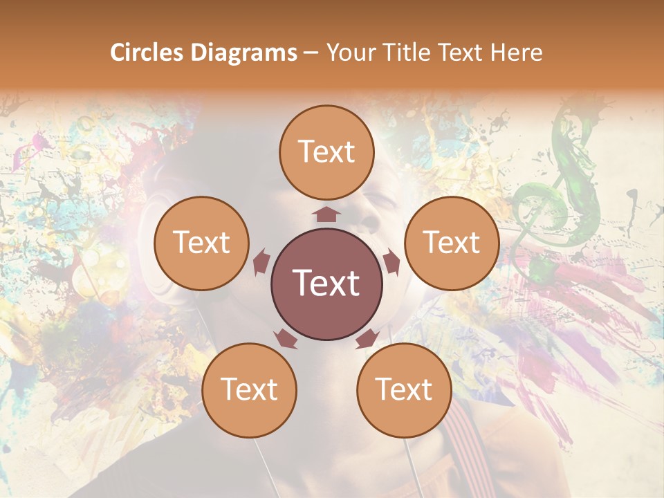 Energy Girl Headphones PowerPoint Template