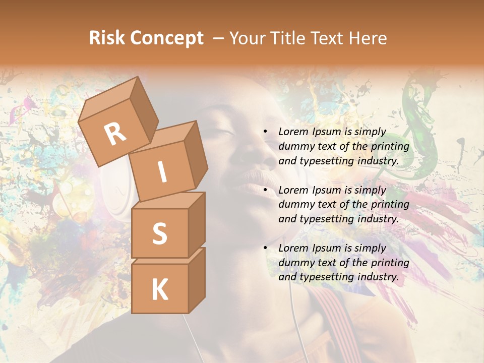 Energy Girl Headphones PowerPoint Template