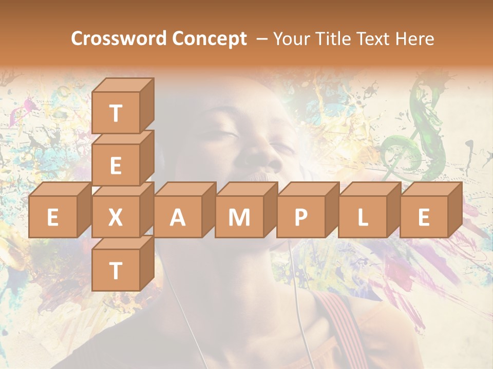 Energy Girl Headphones PowerPoint Template