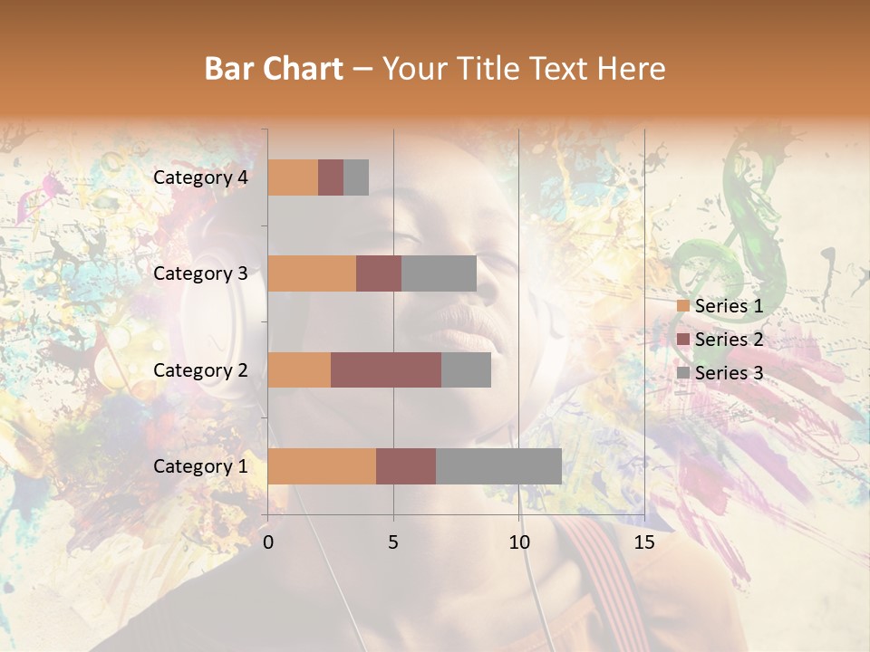 Energy Girl Headphones PowerPoint Template