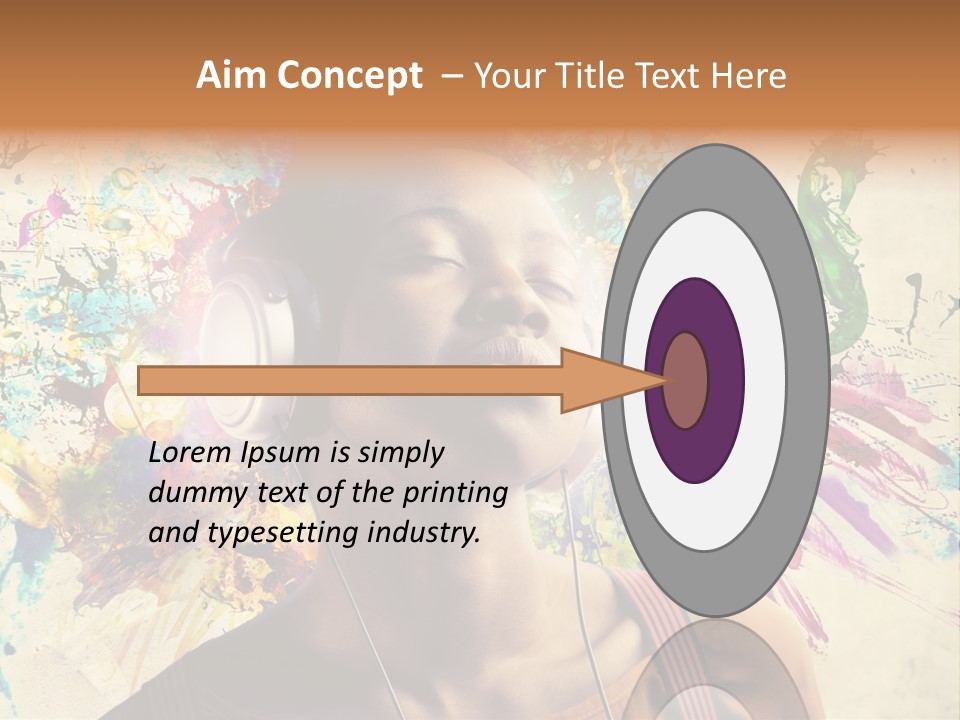 Energy Girl Headphones PowerPoint Template