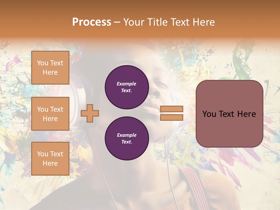 Energy Girl Headphones PowerPoint Template