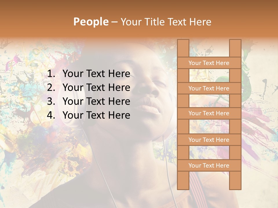 Energy Girl Headphones PowerPoint Template