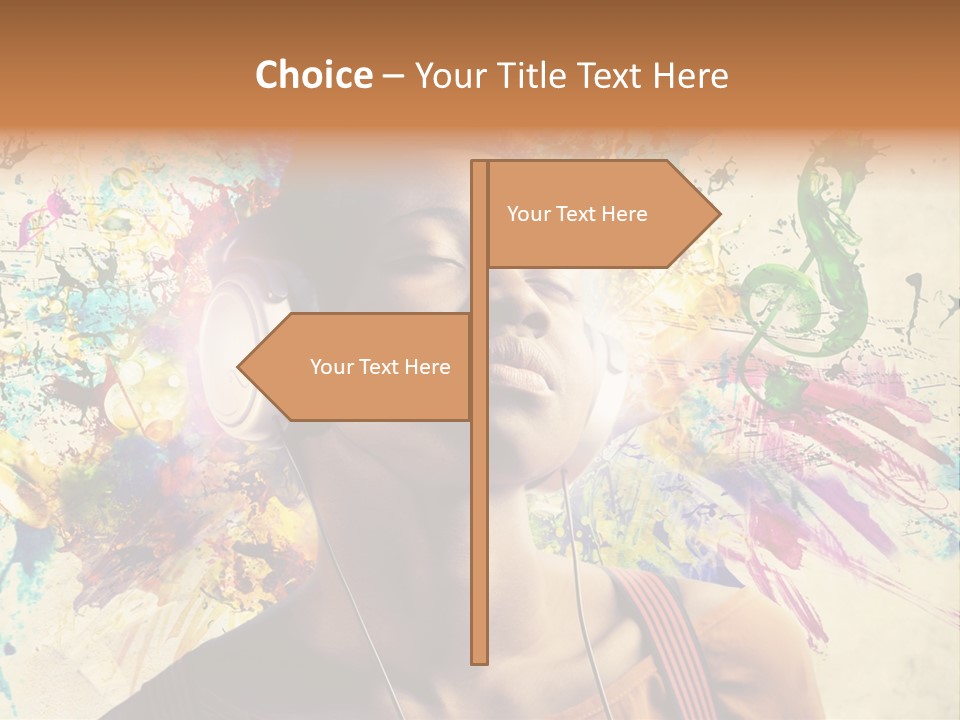 Energy Girl Headphones PowerPoint Template