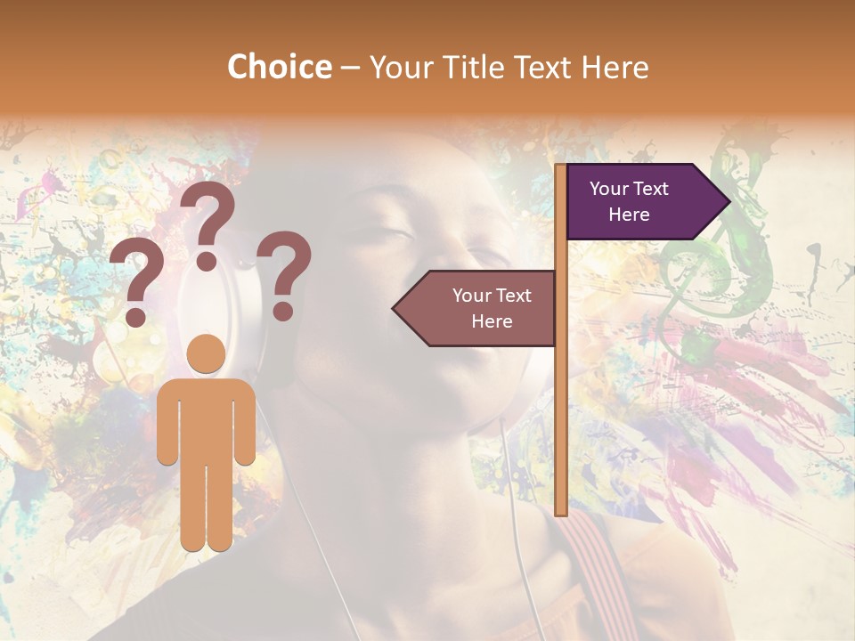 Energy Girl Headphones PowerPoint Template