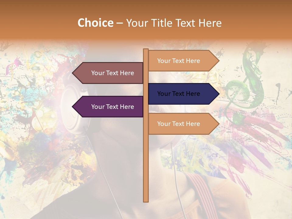 Energy Girl Headphones PowerPoint Template