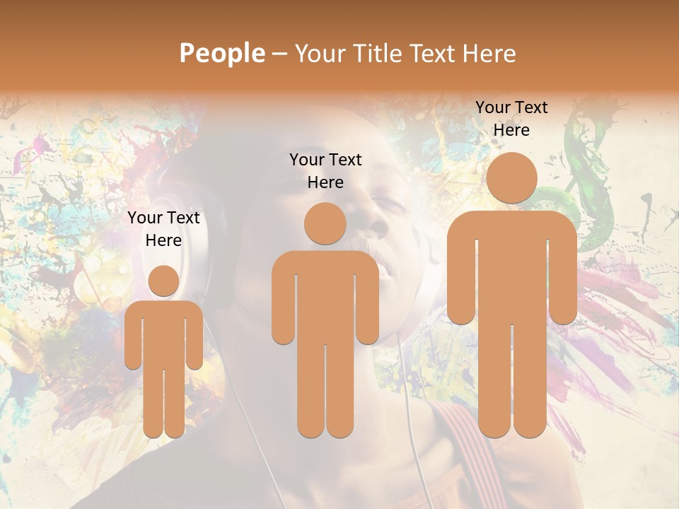 Energy Girl Headphones PowerPoint Template