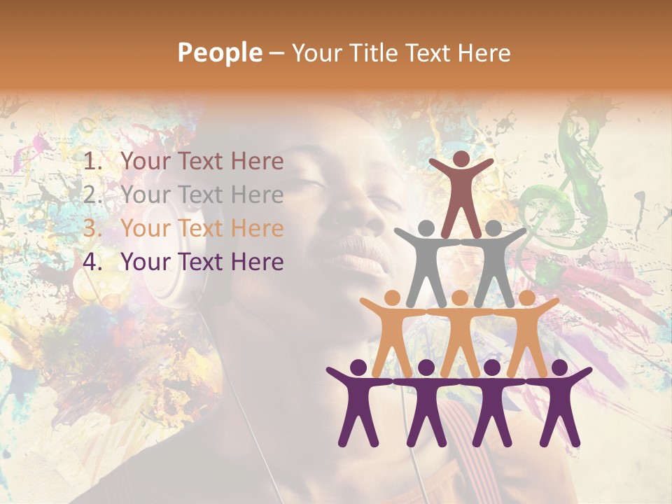 Energy Girl Headphones PowerPoint Template