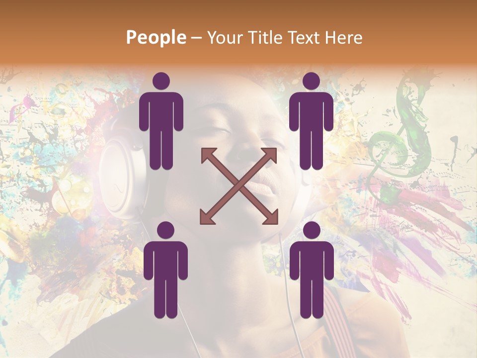 Energy Girl Headphones PowerPoint Template