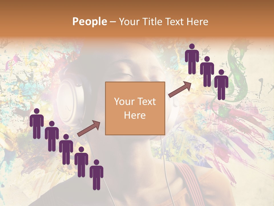 Energy Girl Headphones PowerPoint Template