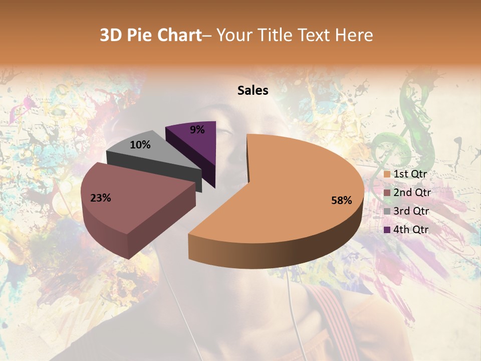 Energy Girl Headphones PowerPoint Template