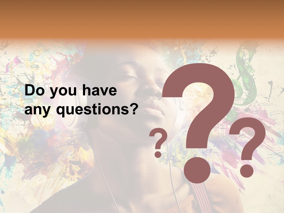 Energy Girl Headphones PowerPoint Template