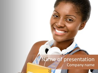 Satisfaction Woman Schoolgirl PowerPoint Template