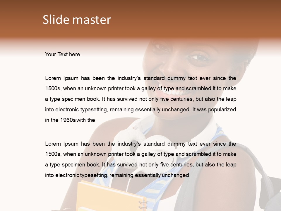Satisfaction Woman Schoolgirl PowerPoint Template