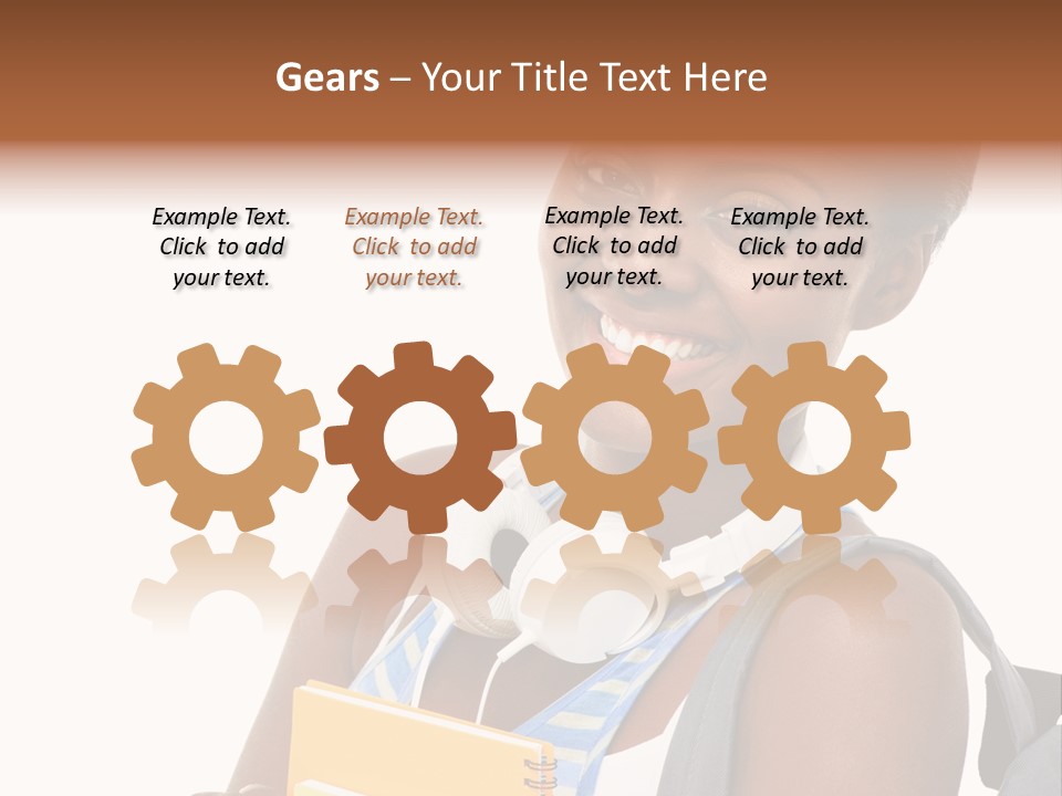 Satisfaction Woman Schoolgirl PowerPoint Template