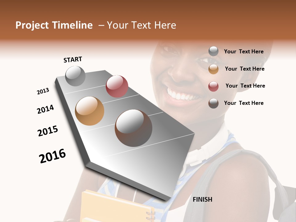 Satisfaction Woman Schoolgirl PowerPoint Template