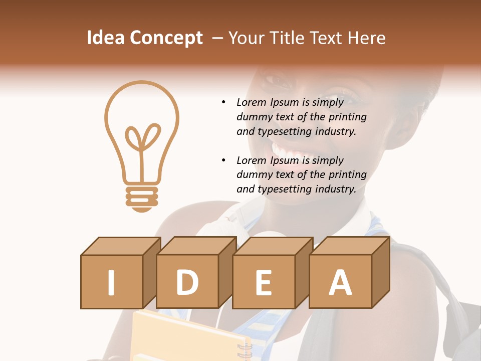 Satisfaction Woman Schoolgirl PowerPoint Template