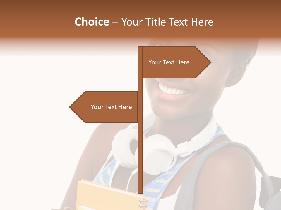 Satisfaction Woman Schoolgirl PowerPoint Template