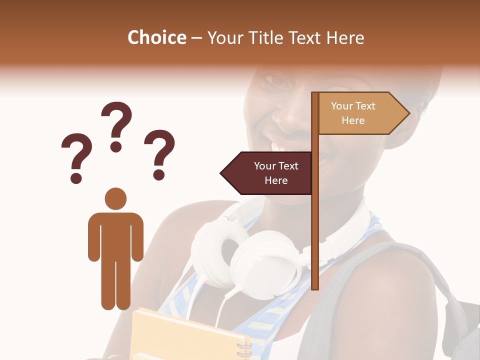 Satisfaction Woman Schoolgirl PowerPoint Template