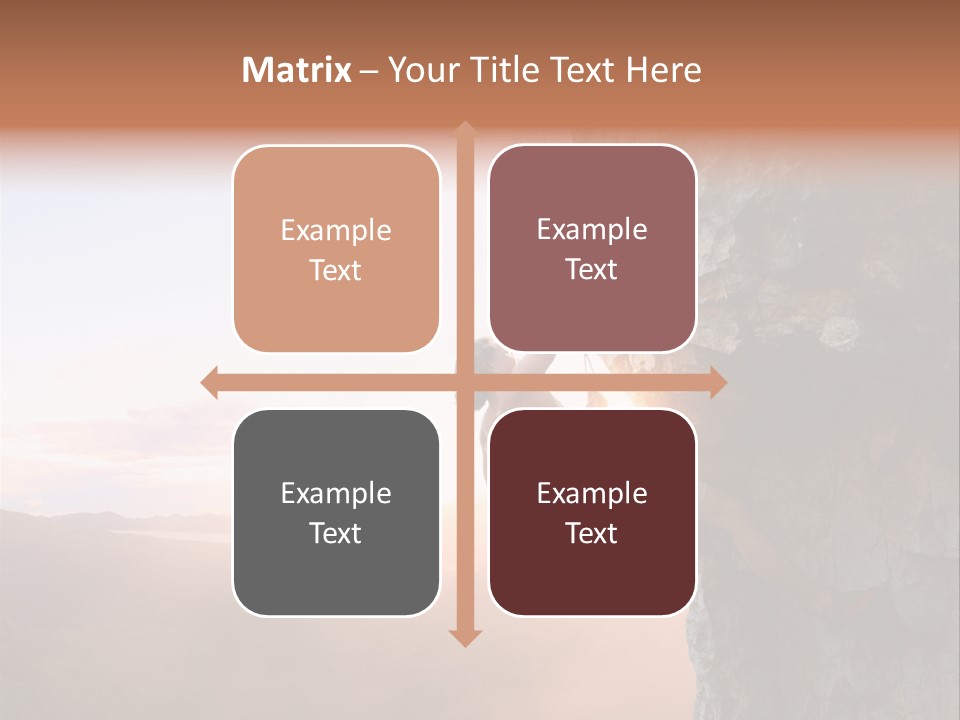 A Man Climbing Up The Side Of A Mountain PowerPoint Template