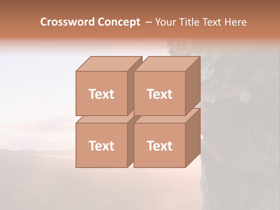 A Man Climbing Up The Side Of A Mountain PowerPoint Template