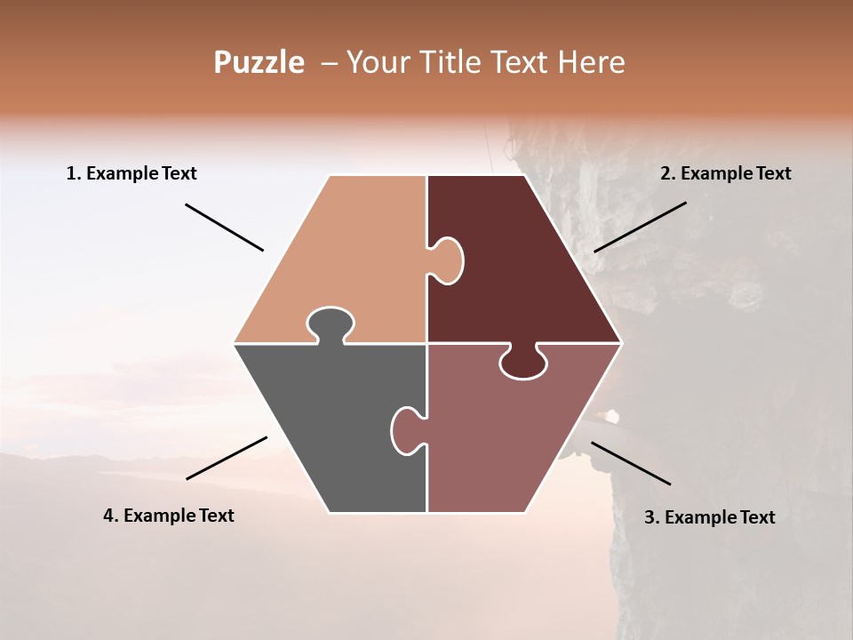 A Man Climbing Up The Side Of A Mountain PowerPoint Template