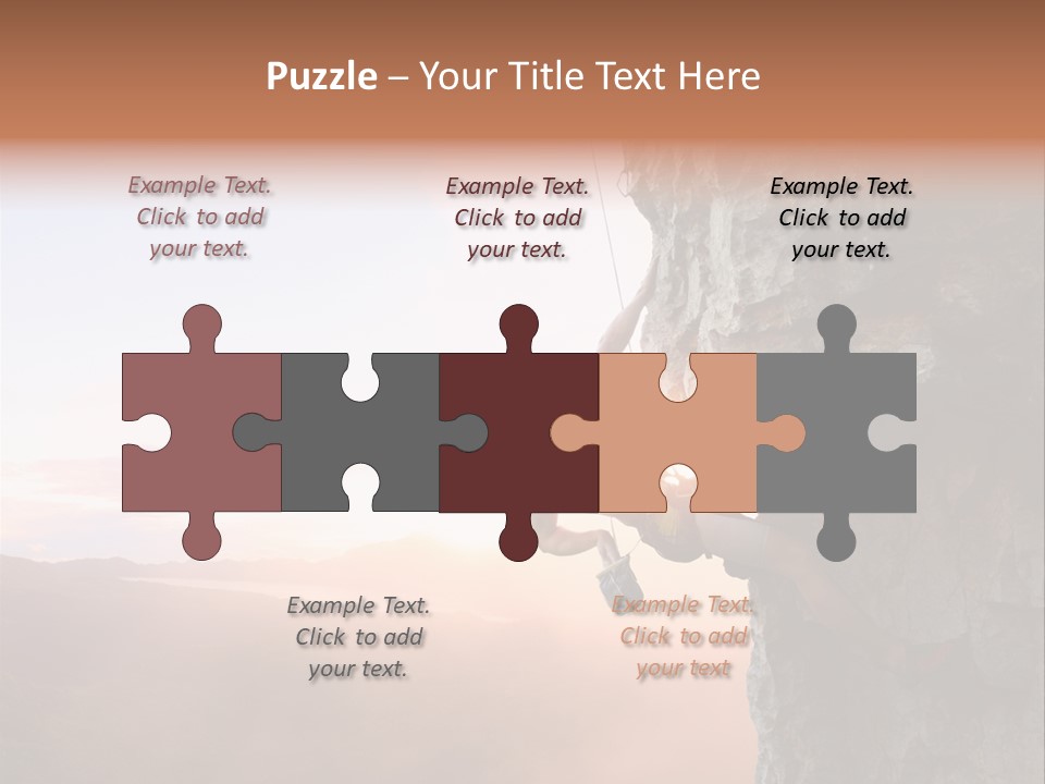 A Man Climbing Up The Side Of A Mountain PowerPoint Template