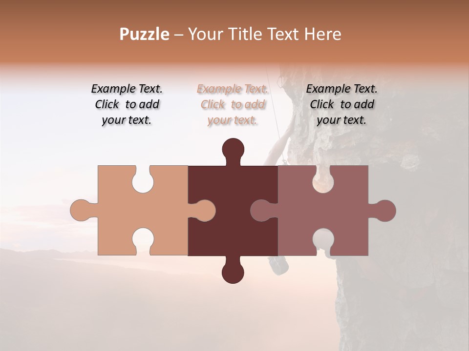 A Man Climbing Up The Side Of A Mountain PowerPoint Template