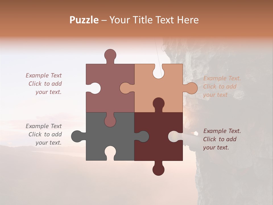 A Man Climbing Up The Side Of A Mountain PowerPoint Template