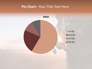 A Man Climbing Up The Side Of A Mountain PowerPoint Template