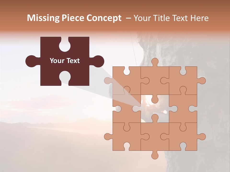 A Man Climbing Up The Side Of A Mountain PowerPoint Template