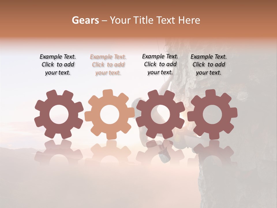 A Man Climbing Up The Side Of A Mountain PowerPoint Template