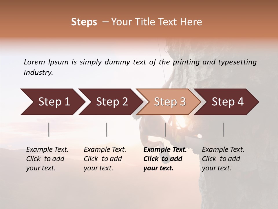A Man Climbing Up The Side Of A Mountain PowerPoint Template