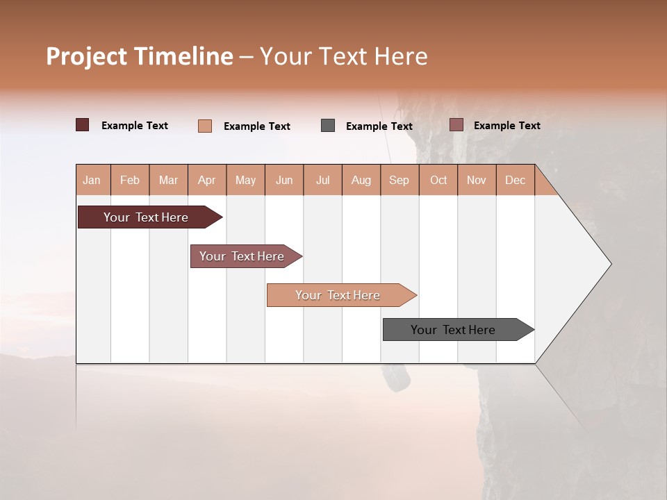 A Man Climbing Up The Side Of A Mountain PowerPoint Template