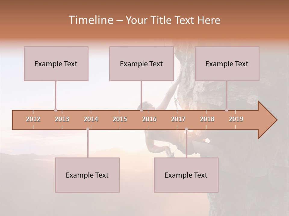 A Man Climbing Up The Side Of A Mountain PowerPoint Template
