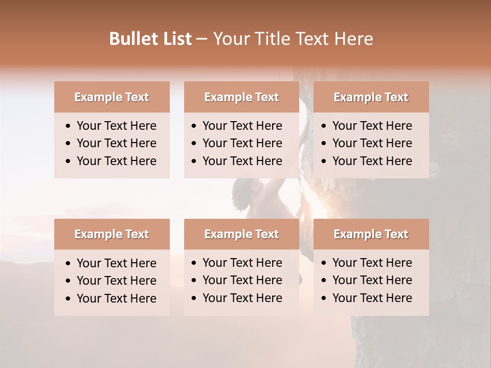 A Man Climbing Up The Side Of A Mountain PowerPoint Template