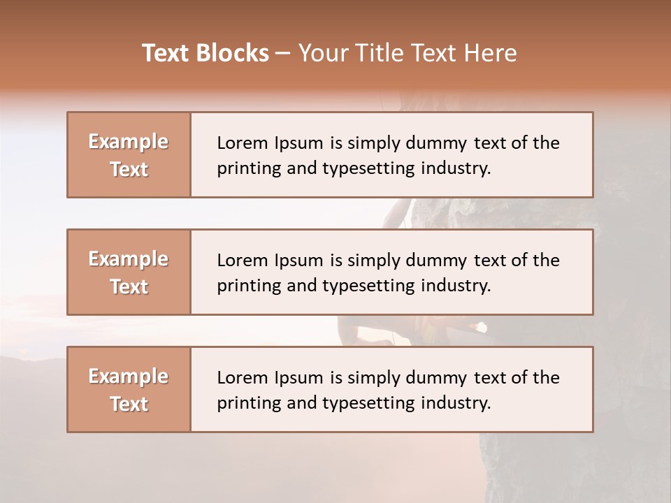 A Man Climbing Up The Side Of A Mountain PowerPoint Template