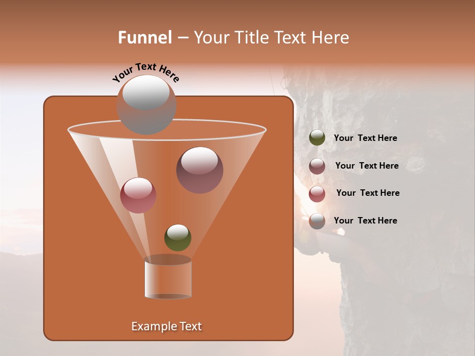 A Man Climbing Up The Side Of A Mountain PowerPoint Template