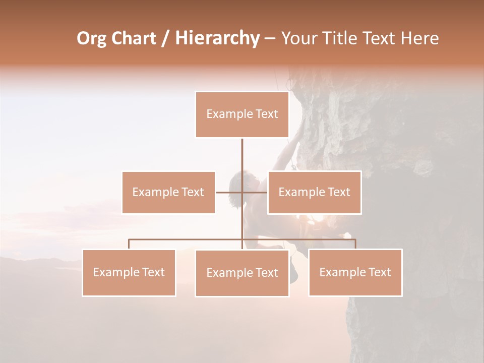 A Man Climbing Up The Side Of A Mountain PowerPoint Template