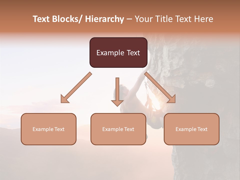 A Man Climbing Up The Side Of A Mountain PowerPoint Template