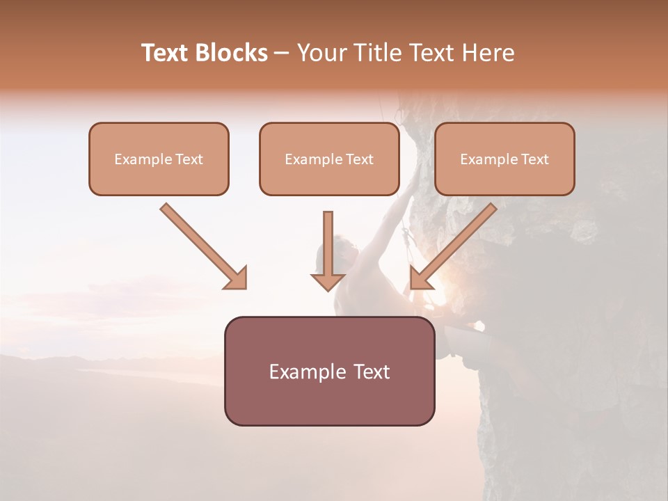 A Man Climbing Up The Side Of A Mountain PowerPoint Template