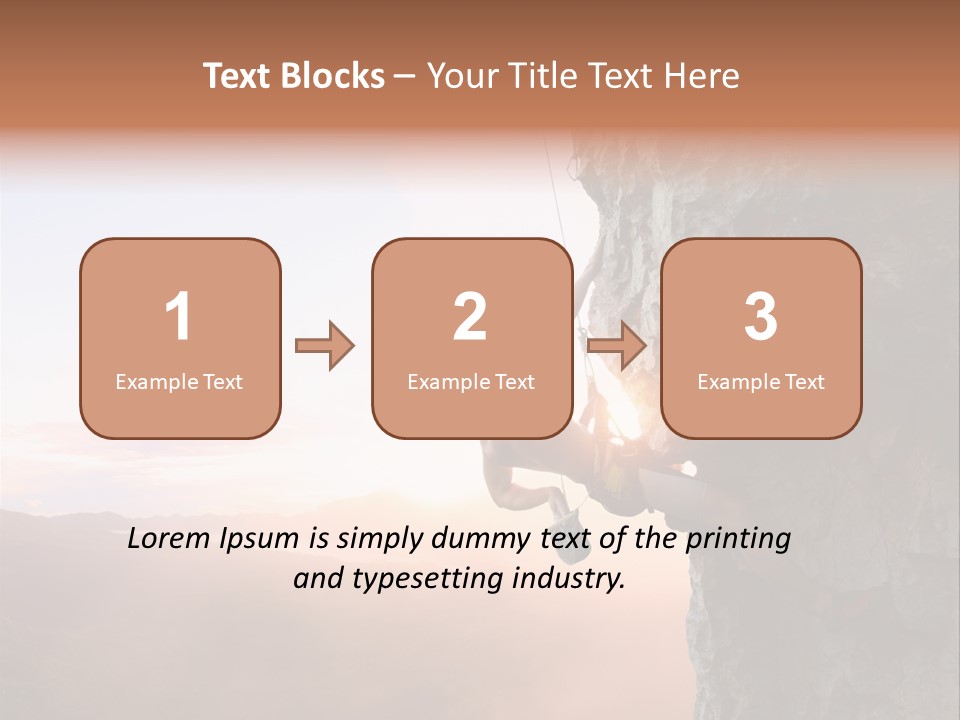 A Man Climbing Up The Side Of A Mountain PowerPoint Template