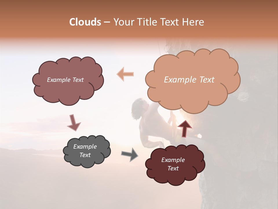 A Man Climbing Up The Side Of A Mountain PowerPoint Template