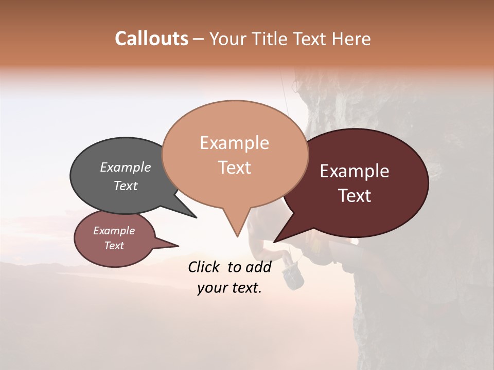 A Man Climbing Up The Side Of A Mountain PowerPoint Template