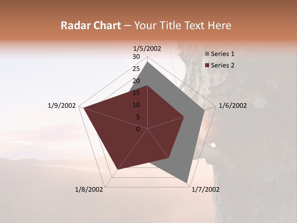 A Man Climbing Up The Side Of A Mountain PowerPoint Template