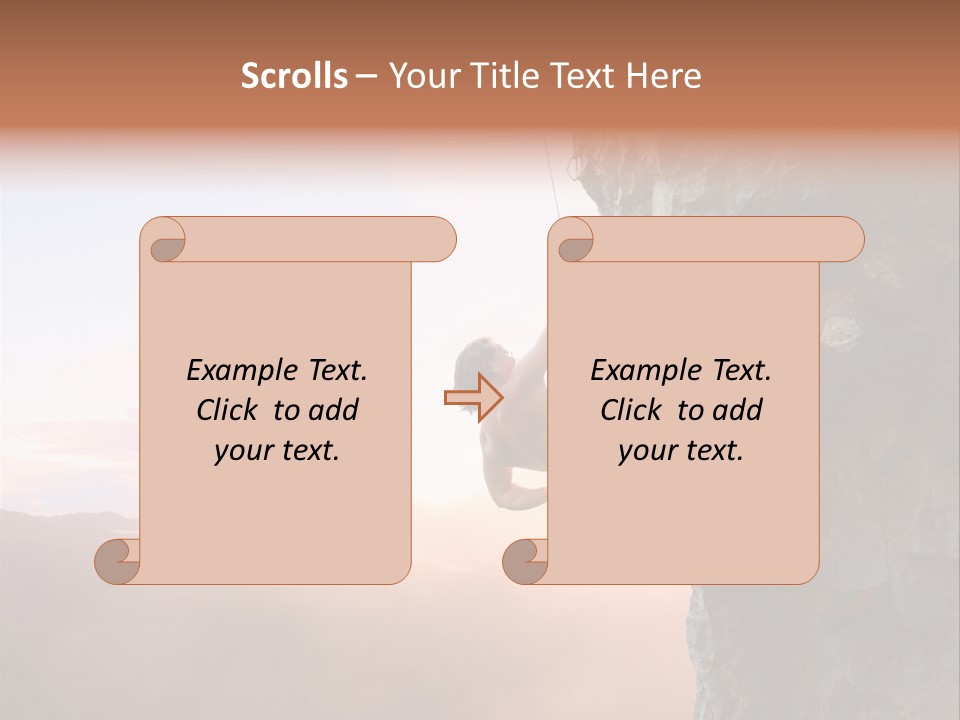 A Man Climbing Up The Side Of A Mountain PowerPoint Template