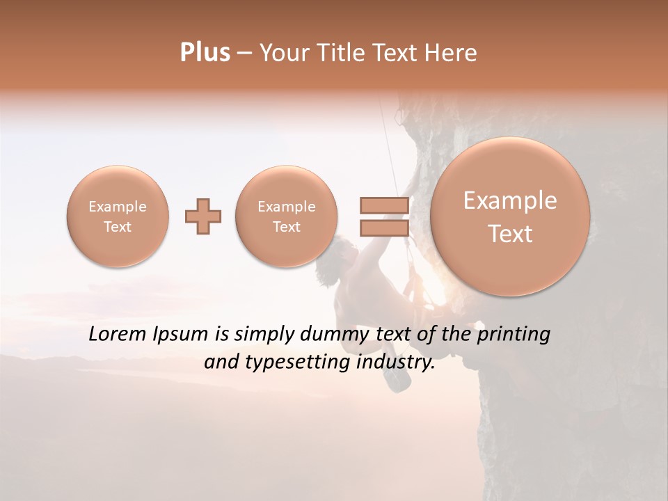 A Man Climbing Up The Side Of A Mountain PowerPoint Template